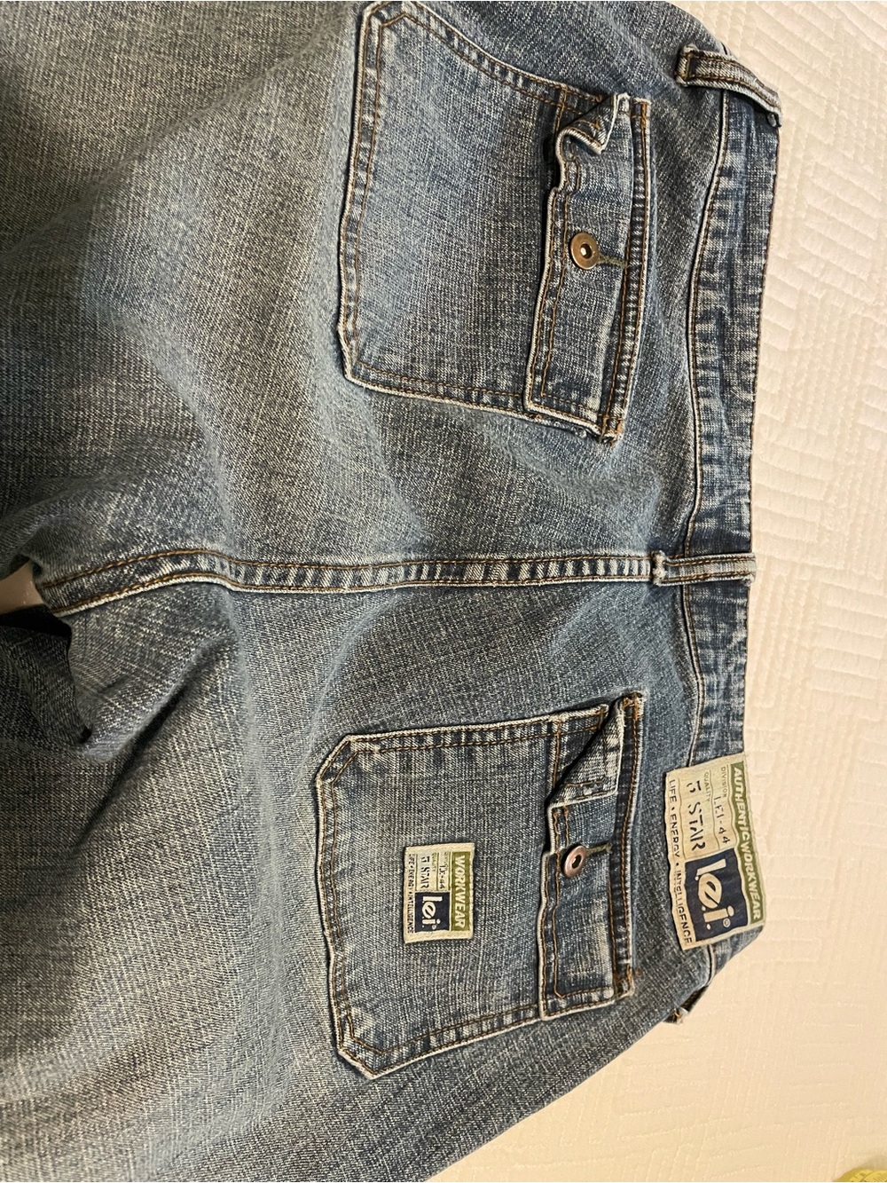 lei  Blue Women's Denim capris low rise Y2K